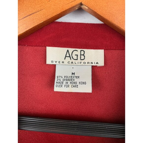 AGB Byer California Red Zip-Up Jacket Womens M Polyester/Spandex - Picture 4 of 4